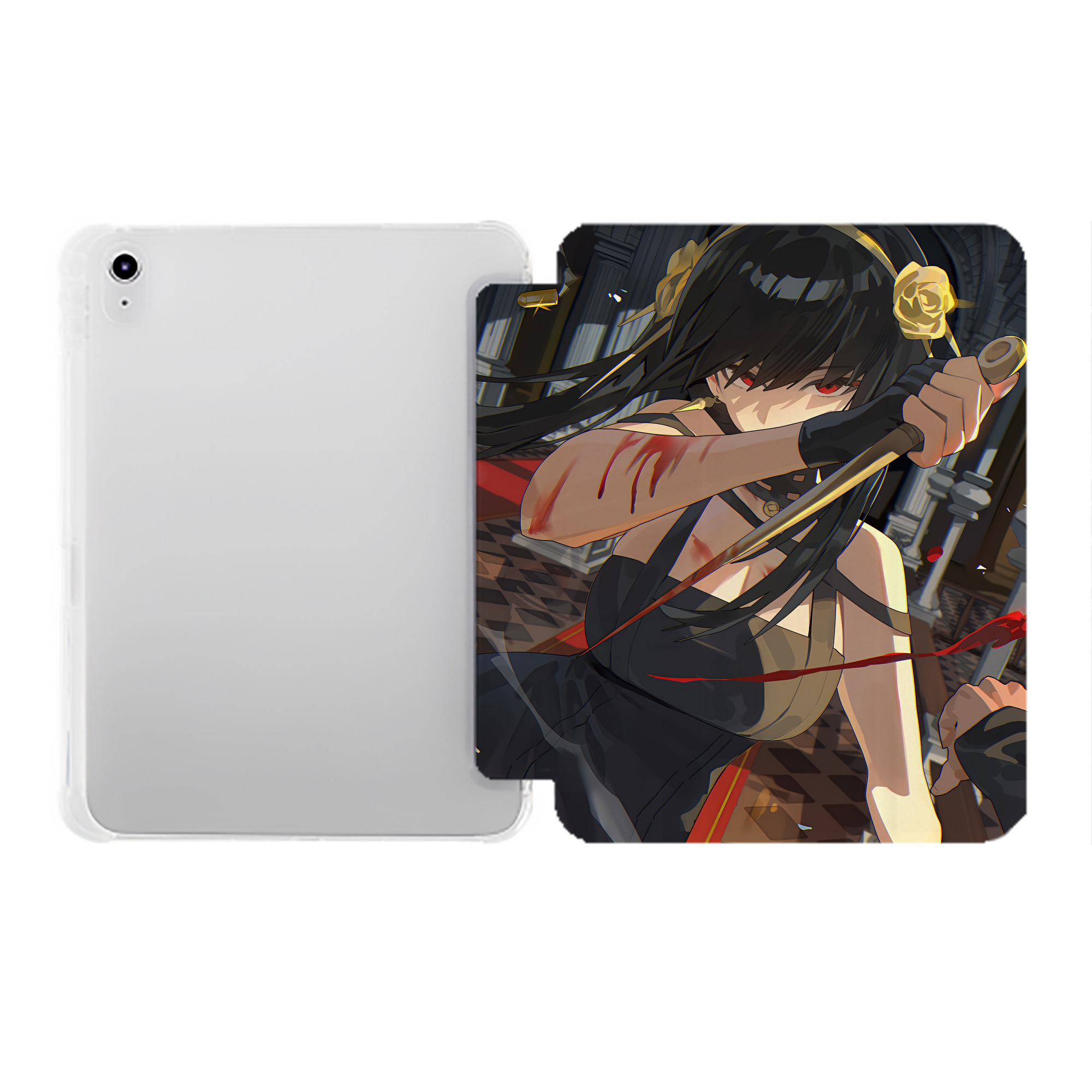 （画像用） SPY×FAMILY间谍家家酒 IPad ケース ペン収納付き 三つ折りスタンド PUレザー×シリコン 対応機種9.5/10.5/10.9インチ